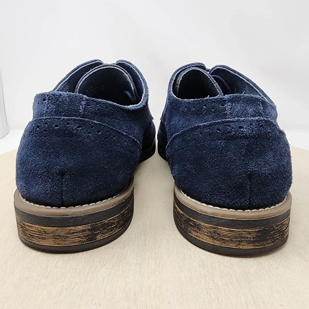 Bruno Marc Blue Suede Shoe‎ 13 Men Urban 08 Wingtip Brogue Oxford Dress Leather